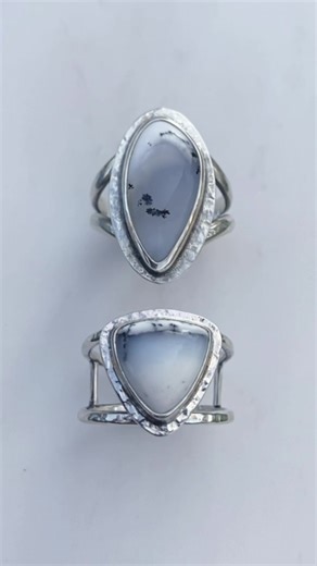 Made a couple dendrite agate rings, only recorded the process for one though. #silversmith #handmadejewelry #ooaljewelry