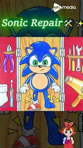 DIY Sonic Repair!😲🔧#FixingSonic #DIYRepair #ToyFix #funny #animation #seegi #sonic #asmr