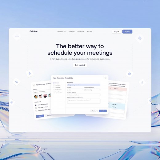 Ofspace Digital Agency on Instagram: "Picktime is a user-friendly scheduling platform designed to revolutionize meeting planning and attendance. Focusing on simplicity and flexibility, it integrates Follow: @ofspace.agency 👍 Reach us: hello@ofspace.co 💌 #meeting #timetracking #scheduling #calender#event #uidesign #appointment #websitedesign #saas #webdesign #followforfollowback #landingpage #hompage #ui #ux #projectmanagement #likeforlikes #typography #instadaily #explorepage #planner #tbt #ag