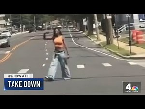 Long Island police car hits woman pointing loaded gun in middle of intersection | NBC New York