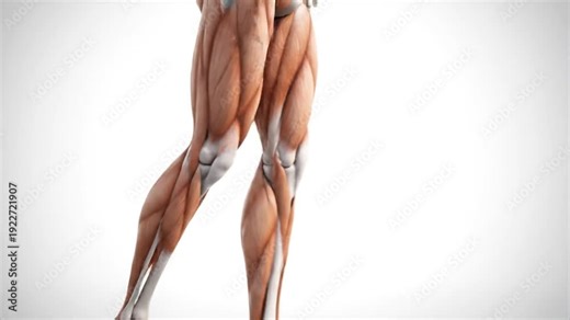 Detailed 3D Anatomy: Human Leg Muscles and Bones