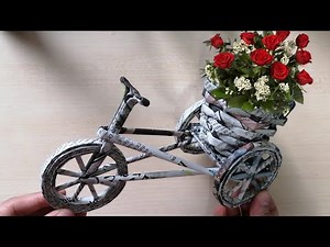 DIY Newspaper Cycle - Best out of waste craft idea | Recycle time - School Project