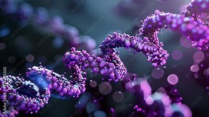 Detailed view of a nucleosome showcasing the coiling and packing of DNA into chromatin.