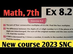 Exercise 8.2 class 7 Math New course 2023 Kpk and PTB| Class 7th Math Ex 8.2 SNC 2023 PTB P-1