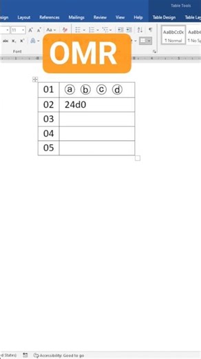 How to create a OMR Sheet ms word 😍 | Ms word me omr sheet kaise baniye #tech #shorts #shortcuts