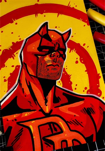 Daredevil Art Drawing with Markers by Enmy