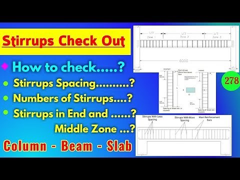 How to check Stirrups Spacing and Numbers in Beam || Spacing of Stirrups as well as in Length