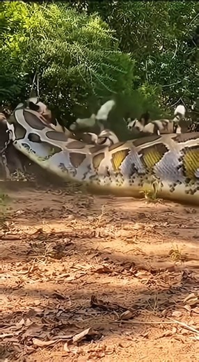 Wild Dogs vs Giant Python — A Brutal Jungle Ambush Caught on Camera! 😱 #shorts”