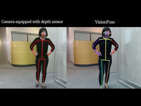 Real-Time Skeleton Detection Demo with VisionPose and Depth Sensor Camera