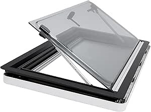 RV Exit Window, Vent Hatch RV Window Caravan Motorhome Camper Windows, External Push RV Side Hinged Window w/ Awning Screen & Mesh, RV Skylight Window for Trailer Yacht Ship (900* 500MM)