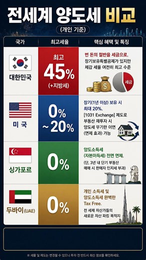 전세계 양도세 비교