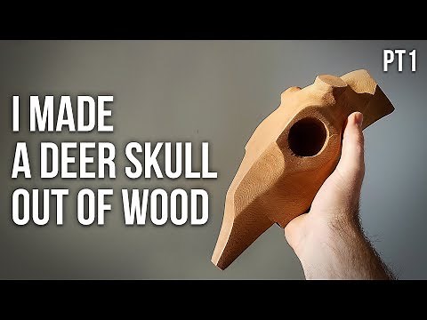How I carve a deer skull from only a block of wood! Part 1