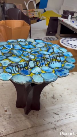 Ocean Blue Agate Dining Table – Modern Mosaic Statement Furniture - Etsy