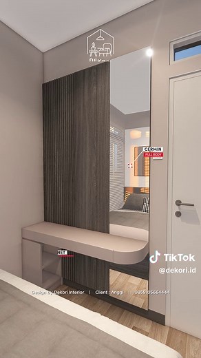 Desain kamar tidur sempit 2,5 x 3 meter dengan konsep modern minimalis. Client : Anggi #kamar #rumah #kamartidur #house #bedroom