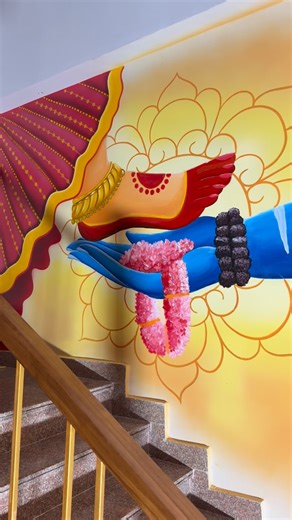 Devo Script on Instagram: "Where divinity meets devotion an artistic ode to Shiva and Shakti, painted to bring sacred balance and serenity into this Rishikesh retreat. #art #shiva #rishikesh"