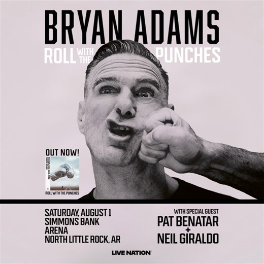 Bryan Adams bringing ‘Roll With The Punches’ tour to North Little Rock Aug. 1