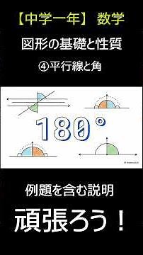 【図形の基礎と性質】平行線と角【中学一年】 #数学