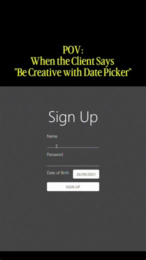Creative Date Picker Coding Meme