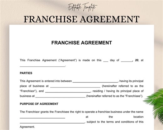 Franchise Agreement Template – Business Franchise Contract (PDF & DOC) - Etsy
