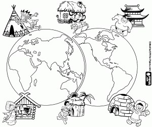 To locate the place in world coloring page printable game