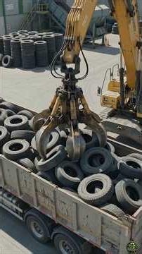 ♻️ How Old Tyres Are Recycled Into New Products | Amazing Tyre Recycling Factory Process