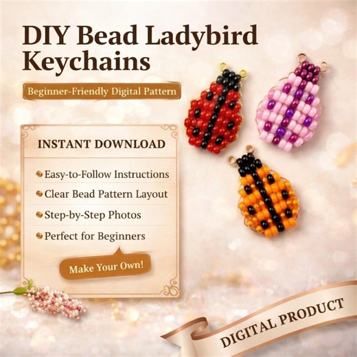 Pony Bead Ladybug Pattern PDF | Beaded Animal Patterns | Beginner Beadweaving Tutorial (digital Download) - Etsy