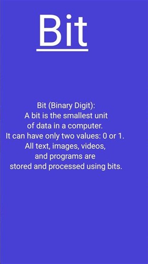 Bit - Binary digit Computer Dictionary 🖥️
