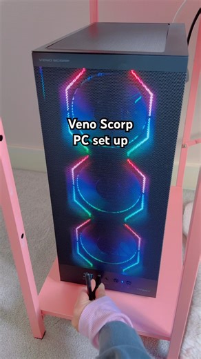 PC set up requested 🖥️⌨️🖱️ #gamingpc #pcsetup #pc #desksetup #pink #shorts #asmr #pink #gamer