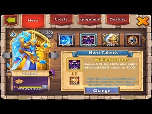 New Hero Cosmo Gameplay Talents Insignias and Full Setup | The Heroes | Castle Clash