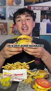 in n out asmr mukbang! i tried the tomato wrap for the first time! it was fire 🔥 #innout #mukbang #fastfood #fyp #foodvideo