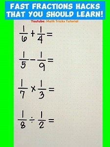 Very Fast Fractions Hacks that you should learn! 😲 | Math Tricks Tutorial