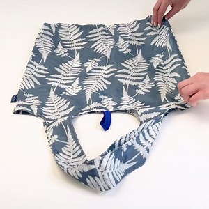 rockflowerpaper Reusable Grocery Bags for Shopping - Desert Succulent Pattern Blu Bag - Machine Washable, Foldable, Packable Tote - Large Handles - Heavy Duty and Lightweight - Zippered Top Pouch