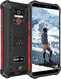 OUKITEL WP5 8000mAh Battery IP68 Waterproof Rugged Smartphone, 5.5in HD+ 4GB 32GB Unlocked, Face ID Fingerprint Triple Camera Global Version 4G LTE GSM Cell Phone (Black)