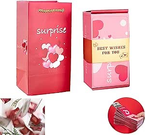 Surprise Gift Box Explosion, Exploding Surprise Box Gift Box, Pink Best Wishes For You, Unique Folding Bouncing Red Envelope Gift Box, Birthday Proposal Box (10 Bounces)