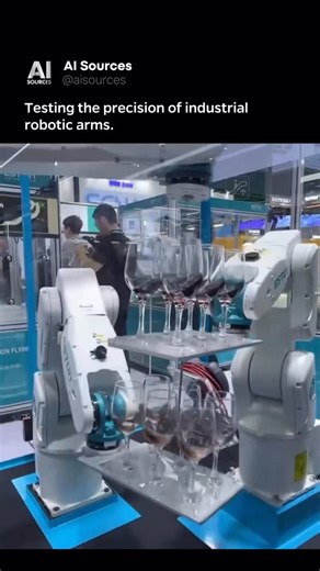 AI | Technology on Instagram: "This setup from Estun Automation uses coordinated control systems that allow several robots to share vision data, plan movements together, and adjust in real time, which is why they can handle delicate objects smoothly without collisions or sudden stops. Media: Estun Automation Follow @ai.sources for more AI and Tech insights 🦾"