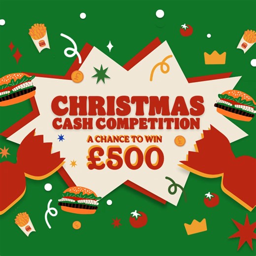 Our Christmas Cash Competition has LANDED on the BK App!💰 We’re giving away multiple £500 cash prizes, plus 50 FREE loyalty points with each purchase over £3* 🔥​ 📱 Register your participation in BK's Christmas Cash Competition via the link 👉 burgerkinguk.app.link/christmas-cash-comp 🍔 Make a purchase of at least £3 via the BK App to enter the competition​ 🔁 Keep ordering! Every £3 min purchase = a new entry AND 50 free loyalty points!*​ Be quick, yule be sorry to miss out on this festive t