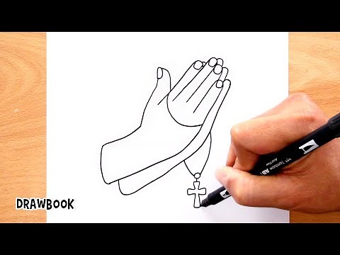 How to draw PRAYING HANDS (with a Rosary)