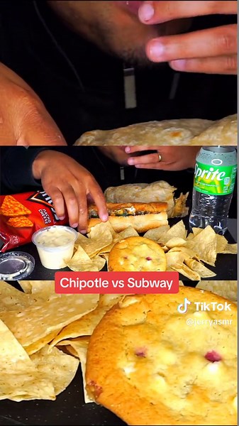 @Chipotle vs @Subway #asmr #jerry #eating #battle #eating #eatingchallenge