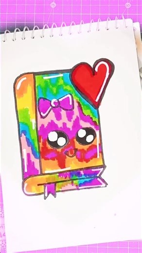 cute easy book cartoon drawing. #shorts