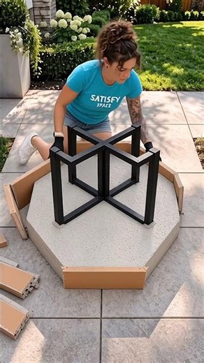 Why everyone is obsessed with this concrete table hack! 🤯 #diy #cement #satisfying