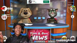 Ishowspeed talking tom and ben news (meme) on Make a GIF