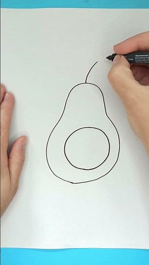 How to draw an avocado easy