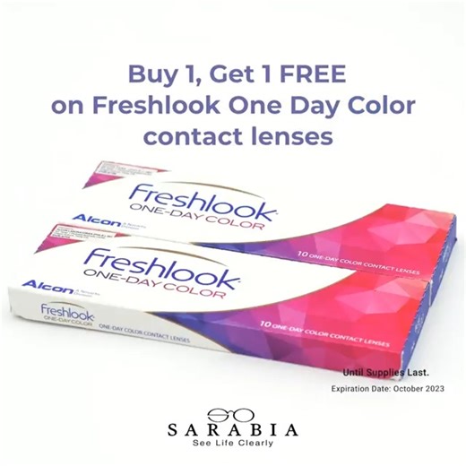 Twice the color, double the style! ✨ Buy 1, Get 1 FREE on Freshlook...