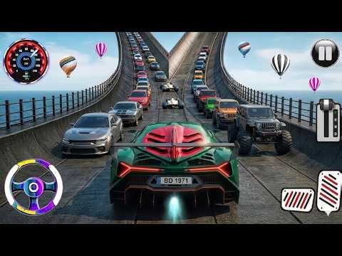 CRAZY Mega Ramp Jump! 😱 Lamborghini vs. Impossible Tracks (4K)