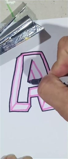 Outline Alphabet A with Marker Pen #yiichy