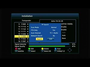 Ferguson™ Ariva 175 - How to tune in UK satellite channels using a TP scan
