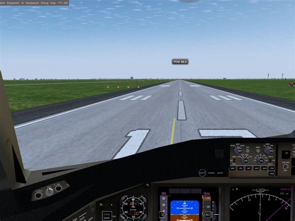 Flightgear Boeing 777 KDFW to KACT TAKEOFF & LANDING