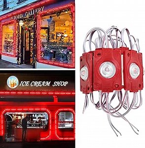 LED Module, Red Light 100pcs 3030SMD 150LM Per LED Module IP65 Waterproof for Advertising Signs with Tape Adhesive Backside (Power Supply NOT Included)