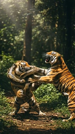 python vs tigers and died in jungle fighting #cartoon #tiger #python