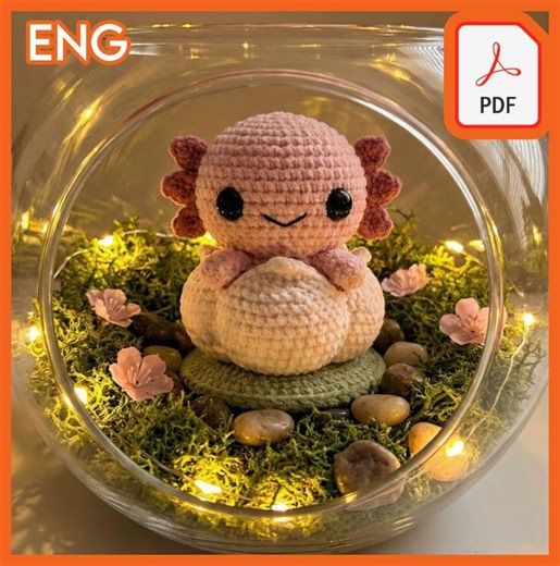 Axolotl Crochet Pattern PDF – Sakura Lotus Bud Amigurumi - Etsy UK
